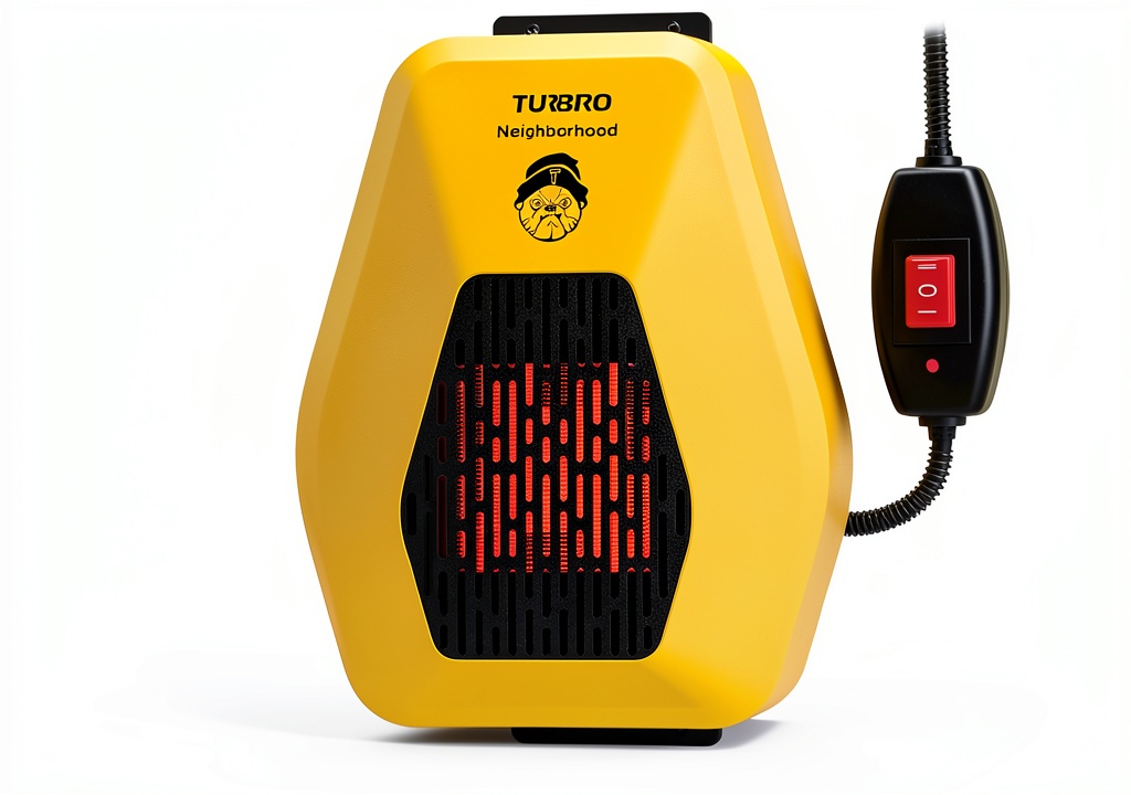 TURBRO dog house heater mounted inside a wooden dog house