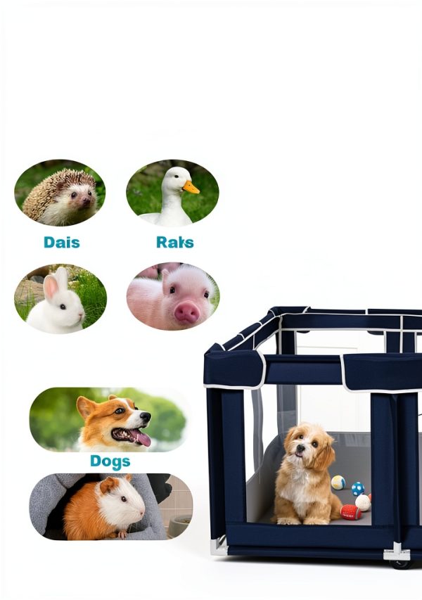 Zikopomi Dog Playpen Royal Blue Pet Fence Safe Spacious-4