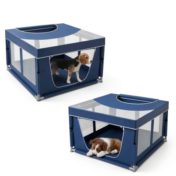 Fuhuisheng Dog Playpen Royal Blue Indoor Pet Playpen-1