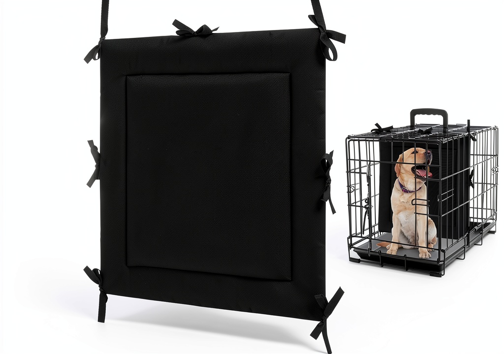 Thyle dog crate divider installed in a 36-inch crate