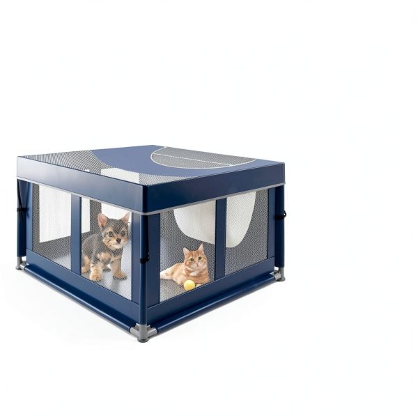 Fuhuisheng Dog Playpen Royal Blue Indoor Pet Playpen-2