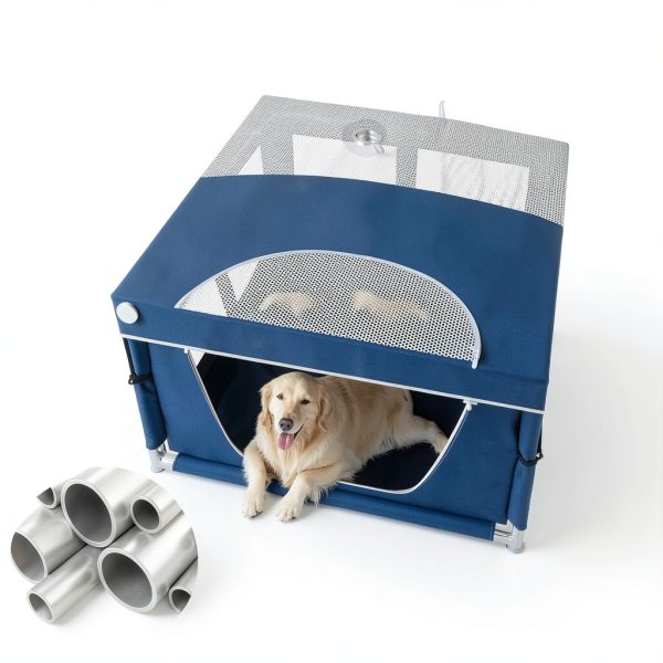 Fuhuisheng Dog Playpen Royal Blue Indoor Pet Playpen-3