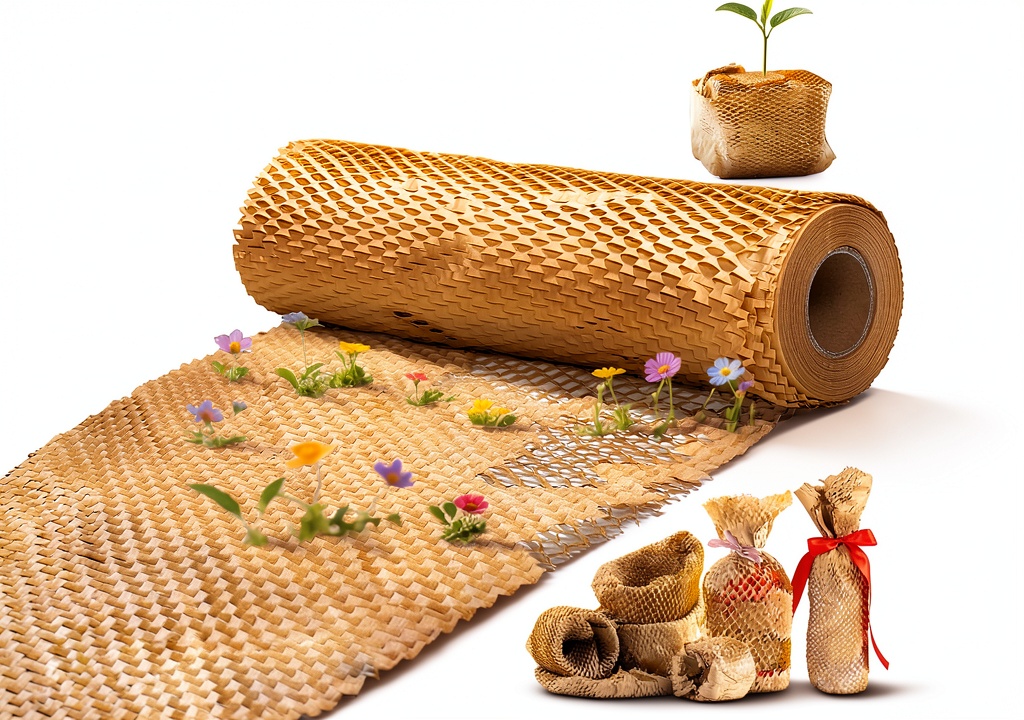Installing MINHAO Honeycomb Packing Paper Eco Friendly Moving Wrap on a wooden desk