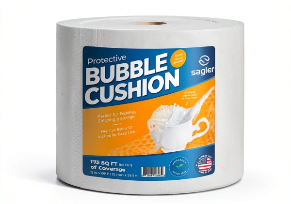 Sagler Small Bubble Wrap 12x175ft 2 Pack Clear Protective Cushion-0