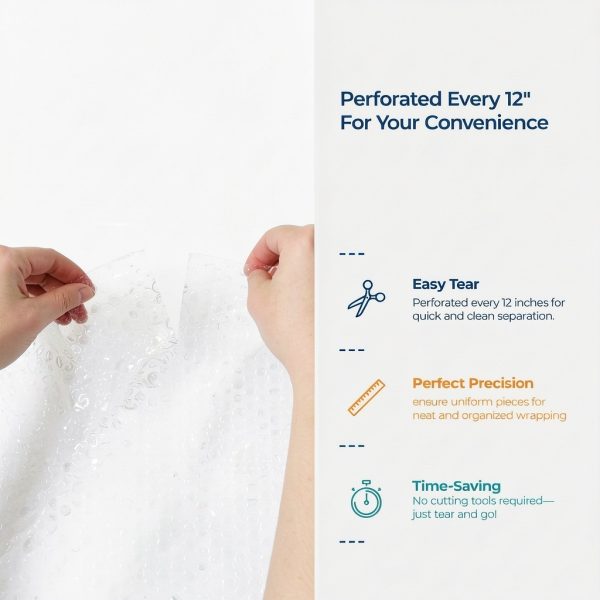 Sagler Small Bubble Cushioning Wrap 12x150ft Clear Reusable Packing-6
