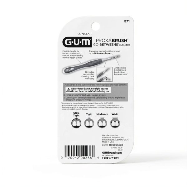 GUM Ultra Tight Interdental Brush 871RQ15 Soft Bristle Dental Pick-8
