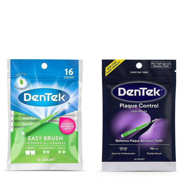 DenTek Easy Brush Plaque Control Interdental Cleaners 16 Count White-1