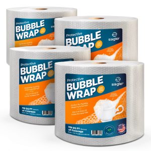 Sagler Small Bubble Cushioning Wrap 12x150ft Clear Reusable Packing-0