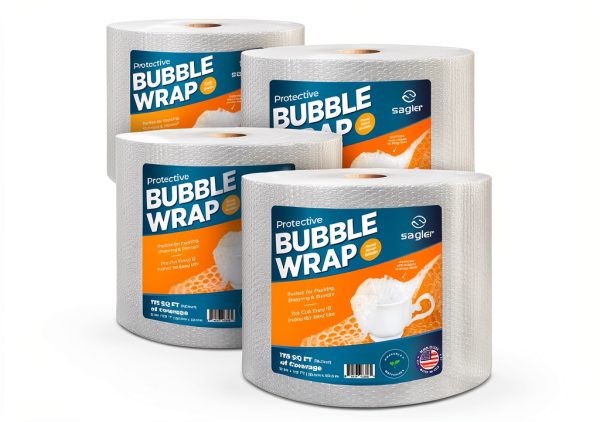Sagler Small Bubble Cushioning Wrap 12x150ft Clear Reusable Packing-0