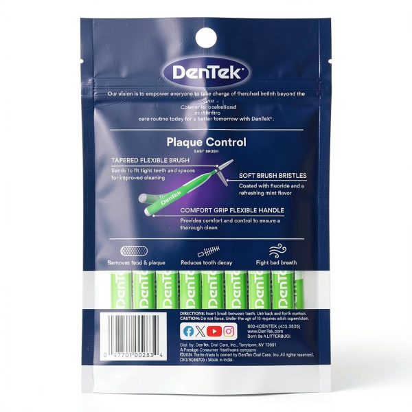 DenTek Easy Brush Plaque Control Interdental Cleaners 16 Count White-7