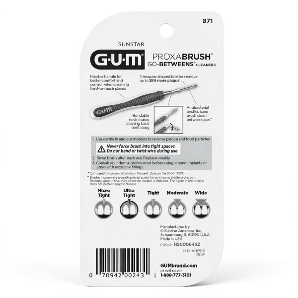 GUM Proxabrush Go-Betweens Interdental Brushes Tight Soft Bristle Pack-2