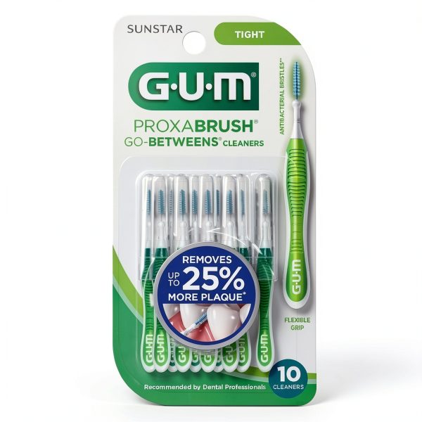 GUM Proxabrush Go-Betweens - Tight - Interdental Brushes - Soft Bristled Dental Picks for Plaque Removal Health - Safe for Braces & Dental Devices, 10 Count (Pack of 4)-8