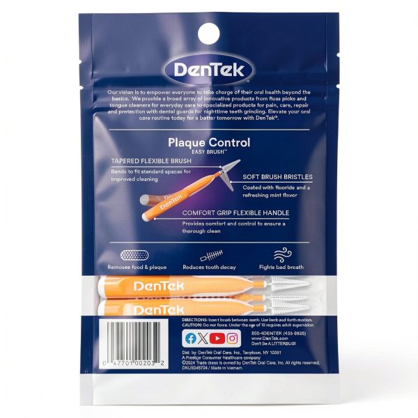 DenTek Easy Brush Advanced Clean Interdental Cleaners 16 Count 6 Pack-7