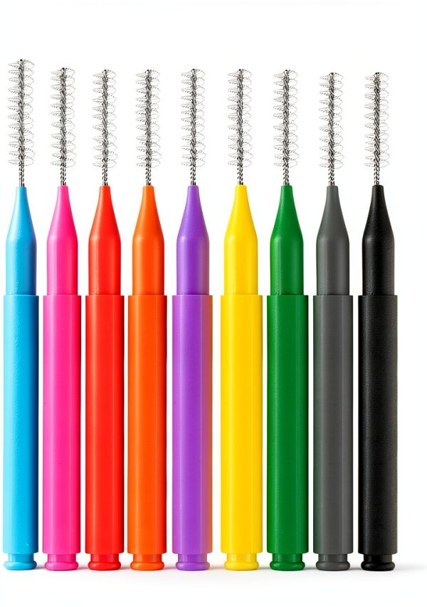 100 Pcs Interdental Brushes, 6 Sizes Braces Flossers for Cleaner Braces Brush Soft Dental Brushes Toothpicks Dental Floss Picks Dental for Braces Oral Cleaning(10 Colors)-2