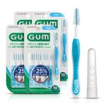 GUM Proxabrush Go-Betweens - Wide - Interdental Brushes - Soft Bristled Dental Picks for Plaque Removal Health - Safe for Braces & Dental Devices, 10 Count (Pack of 4)-0