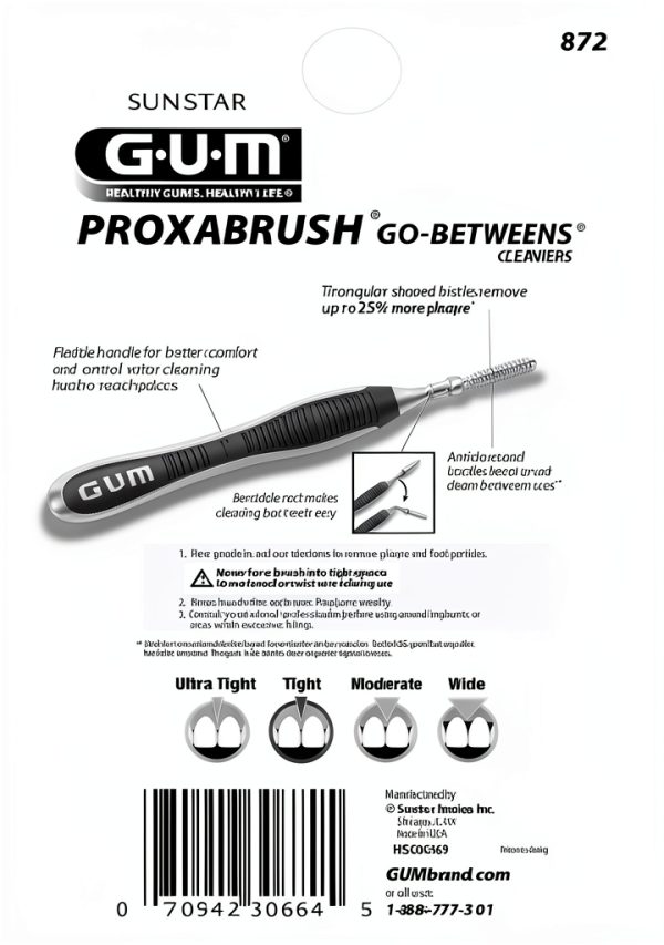 GUM-872H Sunstar Proxabrush Go-Betweens Cleaners Tight, 10 Count-1