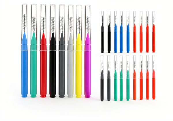 100 Pcs Interdental Brushes, 6 Sizes Braces Flossers for Cleaner Braces Brush Soft Dental Brushes Toothpicks Dental Floss Picks Dental for Braces Oral Cleaning(10 Colors)-0