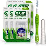 GUM Proxabrush Go-Betweens - Tight - Interdental Brushes - Soft Bristled Dental Picks for Plaque Removal Health - Safe for Braces & Dental Devices, 10ct (6pk)-0